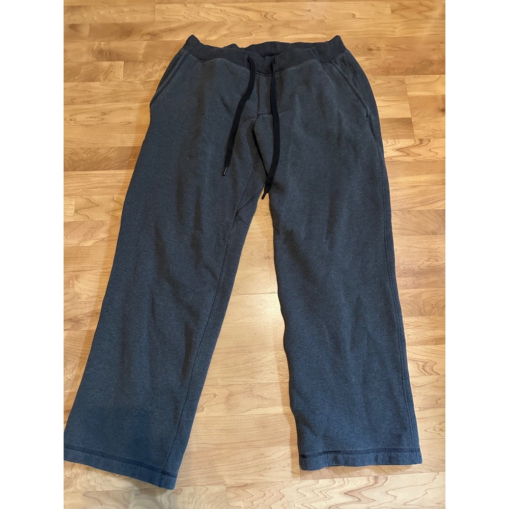 Mens Lululemon gray‎ black sweatpants drawstring size XXL